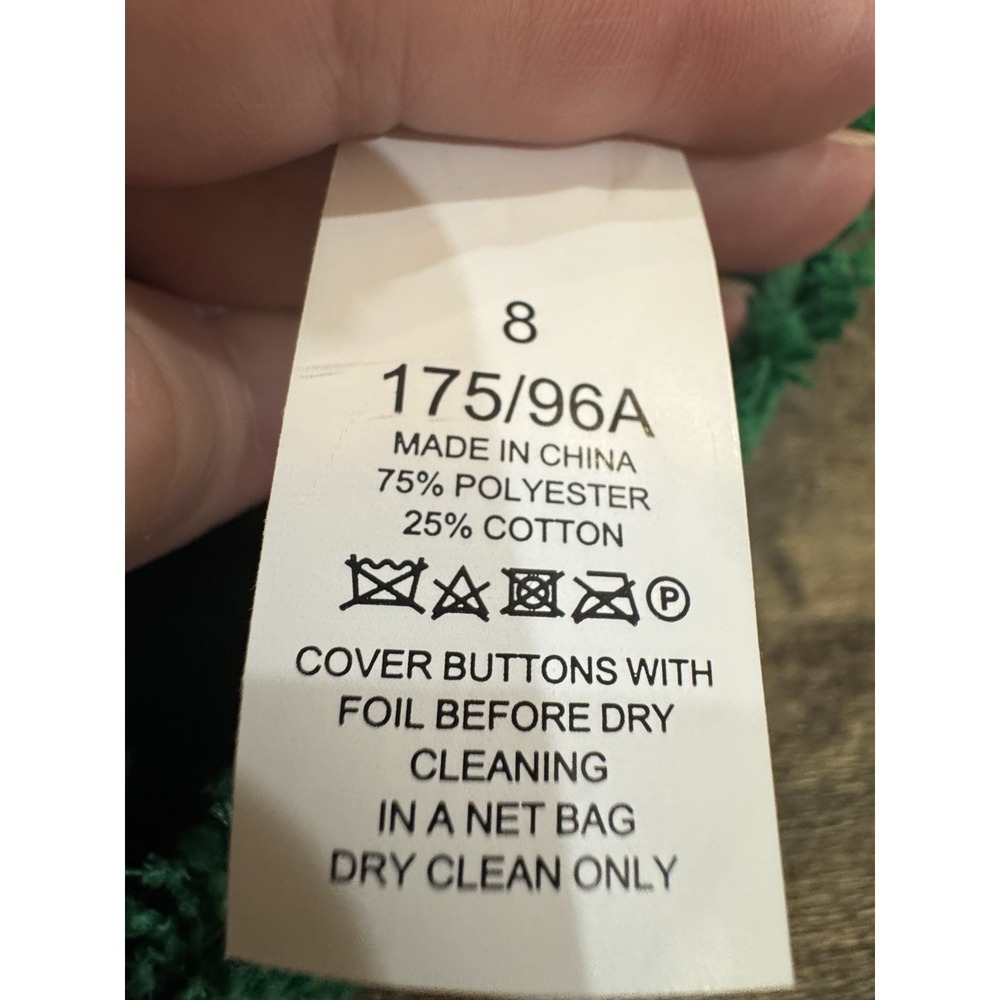 Kate Spade sequin tweed‎ Double Breasted blazer Kelly green Size 8 Shamrock - Picture 11 of 12